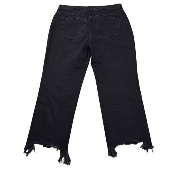 Free People Maggie Mid Rise Straight Leg Distressed Chewed Hem Jeans - Picture 2 of 12